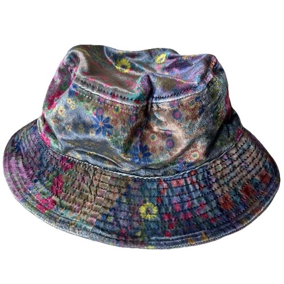 Natural Life Bucket Hat Womens O/S Floral Velvet Fleece Lined Boho Fairy - Picture 1 of 7
